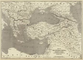 Mapa Osmanské říše, Řeckého království a ruských provincií u Černého moře